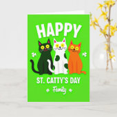 Carte Cat Family St Cattys Day Card (Fleur jaune)