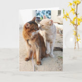 Carte Cat Friends - Cute Cat Lovers Romance  (Fleur jaune)