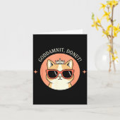 Carte Cat - Godit, Donut! Sy Retro Cat Lover Design  (Fleur jaune)