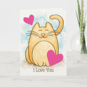 Carte Cat I Love You Custom Greeting
