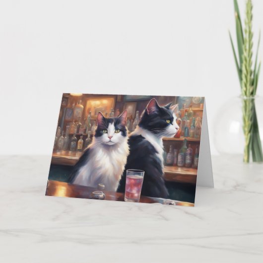 Carte Cat ignoring each other Happy Hour bar (Devant)