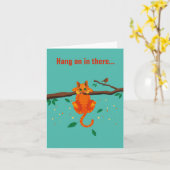 Carte Cat illustration on card "Hang on in there" (Fleur jaune)