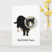 Carte Cat in Cone Get Well Card (Fleur jaune)
