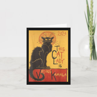 Carte Cat Lady Kamala Le Conversation Noir Funny Ballot