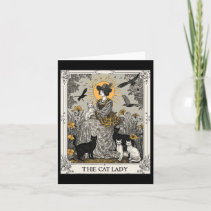Carte Cat Lady Tarot Femme gothique Vintage Chat M
