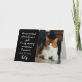 Carte Cat Loss Sympathy Card Personalized Photo Pet Name (Devant)