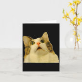 Carte Cat Meme Shock Cat Face Funny Meme Cat Silly Gift (Fleur jaune)