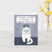 Carte Cat Mess Excusses Cat Accident Oopsie Désolé (Fleur jaune)