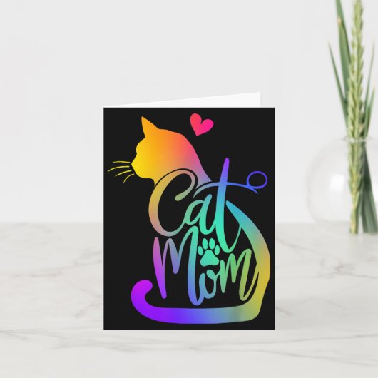 Carte Cat Mom Cat Lover Cute Mother's Day Mama I Love My (Devant)
