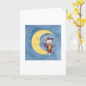 Carte Cat on moon (Fleur jaune)