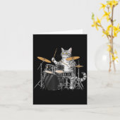Carte Cat Playing Drums Drumset Drumkit Drumming Drum Dr (Fleur jaune)