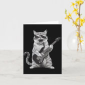 Carte Cat Playing Guitar Rock Star Rock And Roll Men Wom (Fleur jaune)