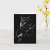 Carte Cat Playing Guitar Rock Star Rock And Roll Men Wom (Fleur jaune)