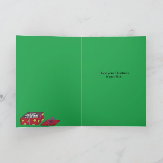 Carte Cat présent Joyeux Noël (Intérieur)