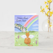 Carte Cat Rainbow Bridge Pet Loss (Fleur jaune)
