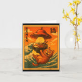Carte Cat Ramen Ufo Funny Japanese Anime Men Women Teens (Fleur jaune)