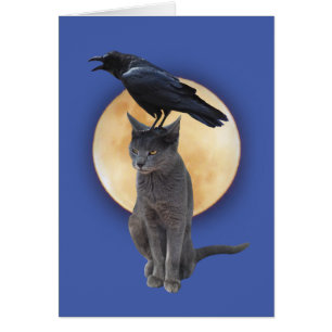 Carte Cat Raven Moon