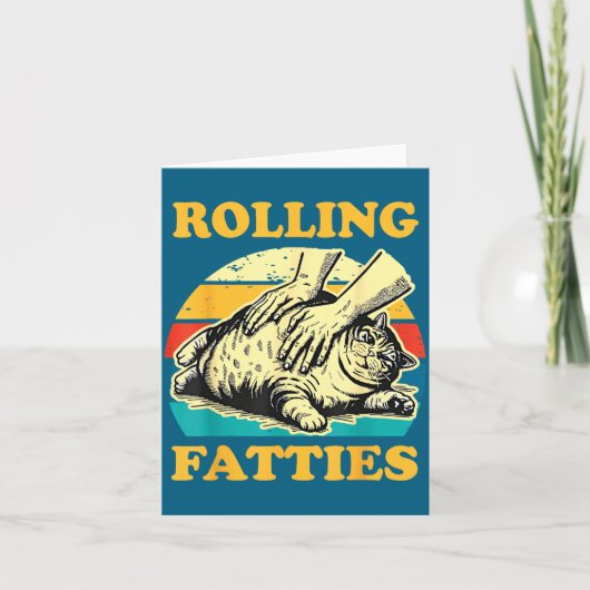 Carte Cat Rolling Fatties Funny For Men Women  (Devant)