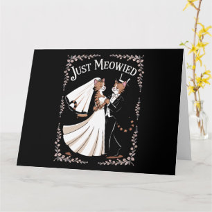 Carte Cat Royal Mariage Drôle Juste Marié Couples Danse