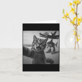 Carte Cat Selfie Shark Crocodile Italian Brainrot Meme M (Fleur jaune)