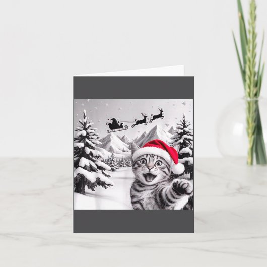 Carte Cat Selfie With Santa  (Devant)