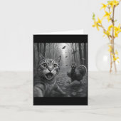 Carte Cat Selfie With Turkey Funny Happy Thanksgiving Da (Fleur jaune)