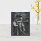 Carte Cat Smoking Cigarette Racoon Ossum Funny Meme Cowb (Fleur jaune)