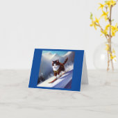 Carte Cat Snowboard (Fleur jaune)