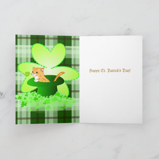 Carte Cat St. Patrick's Day Greeting Card (Intérieur)