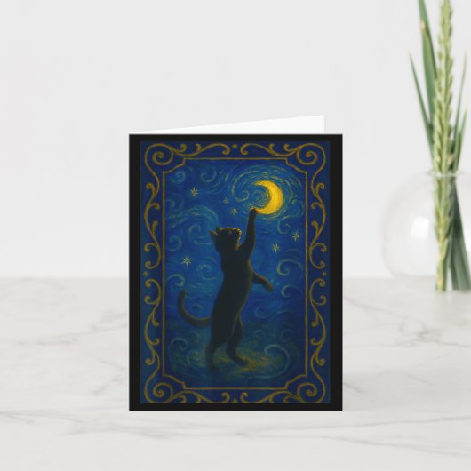 Carte Cat Starry Night Van Gogh Cat Funny Cat Lover Mom (Devant)