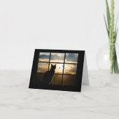 Carte Cat Sympathy Loss of Cat with Beautiful Silhouette (Devant)