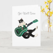 Carte Cat Ukulele Get Well Card (Fleur jaune)