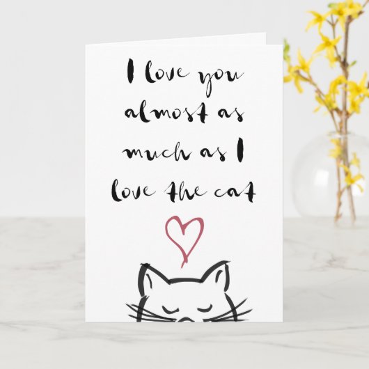 Carte Cat Valentine's Day (Fleur jaune)