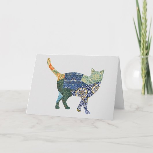 Carte Cat Vintage Floral Card Series 2 (Devant)