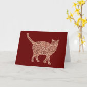 Carte Cat Vintage Floral Card Series 7 (Fleur jaune)