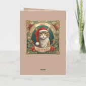 Carte Cat Wearing A Santa Hat Merry Christmas Photo Boot (Dos)