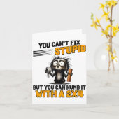 Carte Cat You Can't Fix Stud But You Can Numb It With A  (Fleur jaune)