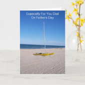 Carte Catamaran Fête des pères personnalisée (Fleur jaune)