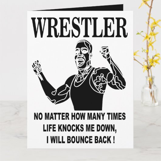 Carte Catcheur Message d'inspiration de lutte Salutation (Fleur jaune)