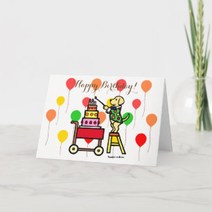Carte Câteaux d'anniversaire Bougies jaune Labrador Card