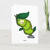 Carte Caterpillar at Sleeping with Leaf (Dos)