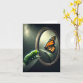 Carte Caterpillar En regardant Monarch Butterfly (Fleur jaune)