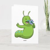 Carte Caterpillar with Flower (Dos)