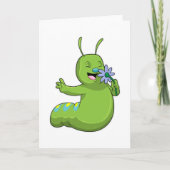 Carte Caterpillar with Flower (Devant)