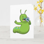 Carte Caterpillar with Flower (Fleur jaune)