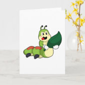 Carte Caterpillar with Leaf (Fleur jaune)