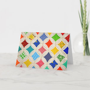 Carte Cathedral Window Quilt anniversaire