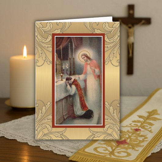 Carte Catholic Priest Anniversary Ordination Crucifix