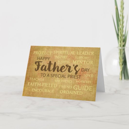 Carte Catholic Priest Father's Day, Qualities of Father (Devant)