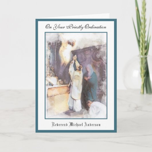 Carte Catholic Priest Ordination Religious Jesus  Card (Devant)